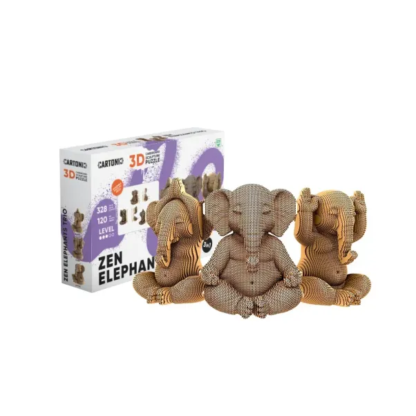 ТРІО СЛОНІВ (ZEN ELEPHANTS TRIO) – Картонний 3Д пазл