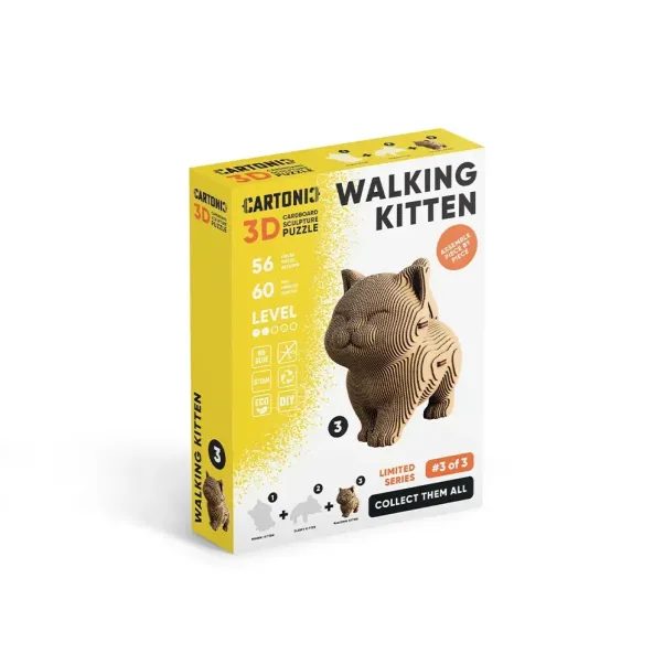 WALKING KITTEN - Картонний 3Д пазл