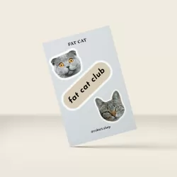 Cat Fat Club - Об'ємний 3д Стікерпак