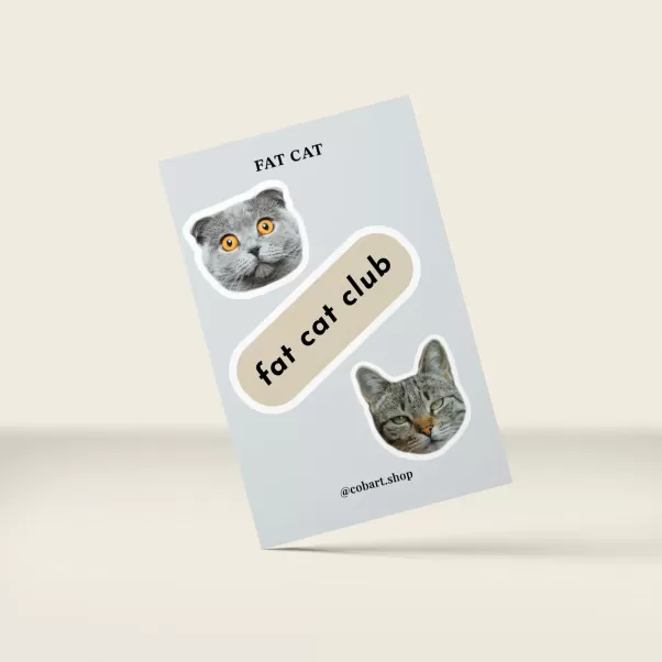 Cat Fat Club - Об'ємний 3д Стікерпак