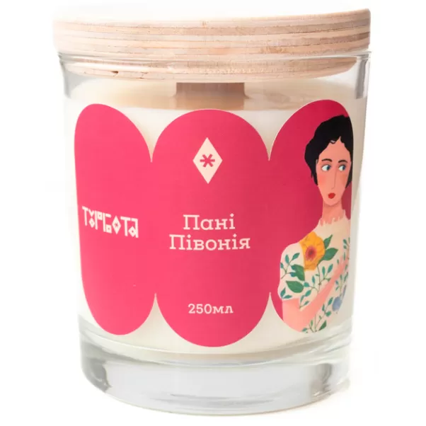 Свічка "Пані Півонія" 250 мл, 30 год