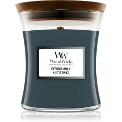 Ароматична свічка Woodwick Mini Evening Onyx 85 г., з ароматом чорної орхідеї і сандалового дерева.
