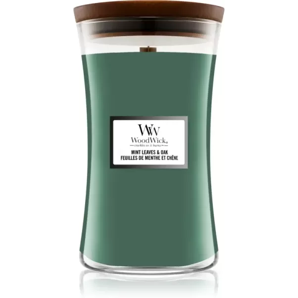 Ароматична свічка  Woodwick Large Mint leaves & Oak 609 г. з нотами м'яти та дуба