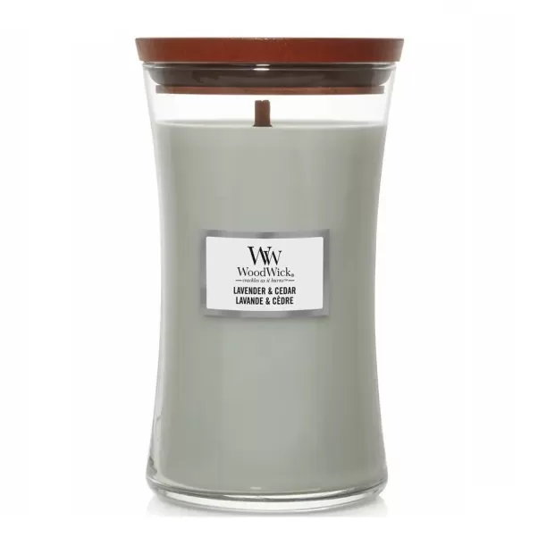 Ароматична свічка з ароматом лаванди і кипариса Woodwick Large Lavender & Cedar 609 г