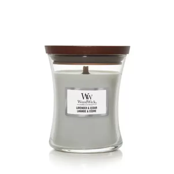 Ароматична свічка з ароматом лаванди і кипариса Woodwick Medium Lavender & Cedar 275 г