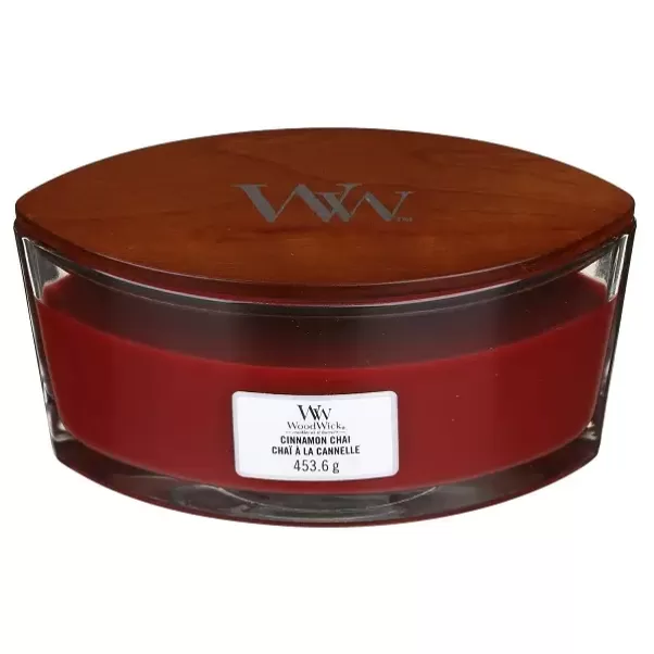 Ароматична свічка з ароматом ванілі та кориці Woodwick Ellipse Cinnamon Chai 453 г