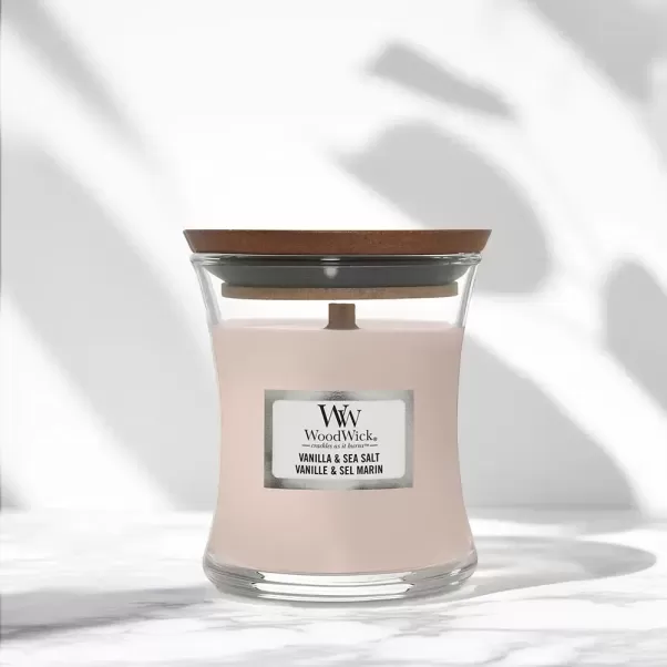 Ароматична свічка з ароматом ванілі та нотами морської солі Woodwick Mini Vanilla & Sea Salt 85 г