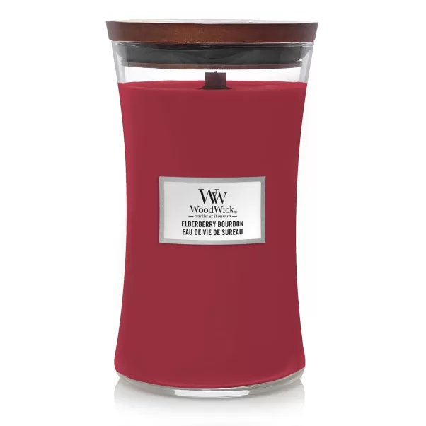 Ароматична свічка Woodwick Elderberry Bourbon 609 г. з ароматом бурбона, фруктів, деревини