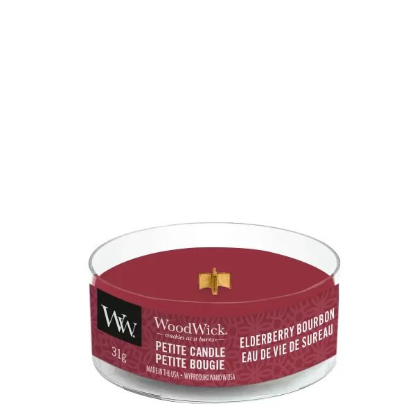 Ароматична свічка з ароматом бурбона, фруктів, деревини Woodwick Petite Elderberry Bourbon 31 г