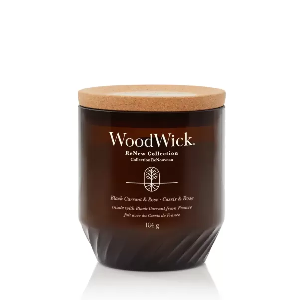 Свеча с ароматом черной смородины, розы и кедра Black Currant & Rose RENEW Woodwick