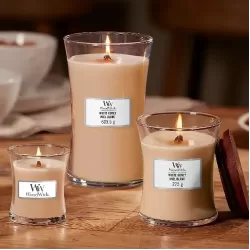 Ароматична свічка з ароматом апельсинового цуката Woodwick Medium White Honey 275 г