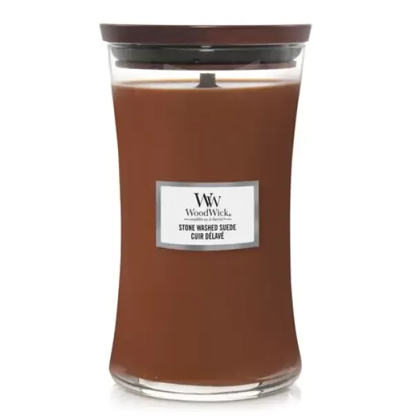 Ароматична свічка з ароматом замші Woodwick Large Stone Washed Suede 609 г