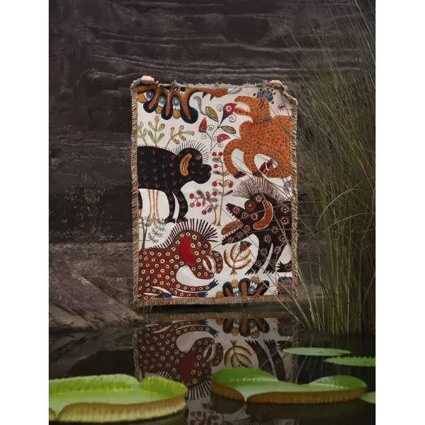 АРТ-ПЛЕД За мотивами ранньої творчості Марії Примаченко «ЗВІРІ БОЛОТНІ»